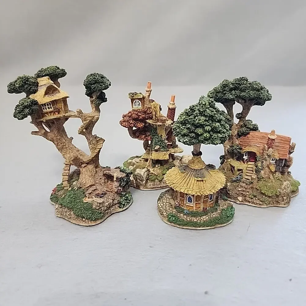 Lot‎ of 4 Woodly Wise Treehouse Cottage Sculptures John Hind Studios Ted Slack